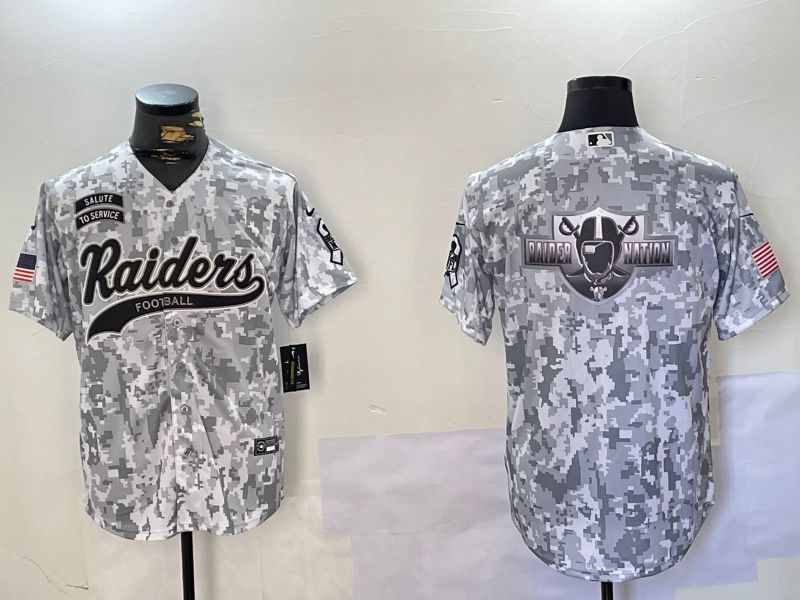 Men Oakland Raiders Blank Nike Arctic Camo 2024 Salute to Service Limited NFL Jersey style 7->oakland raiders->NFL Jersey